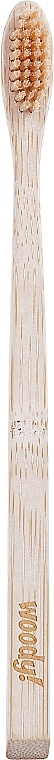 Бамбукова зубна щітка, середня, бежева щетина - WoodyBamboo Bamboo Toothbrush Natural — фото N2