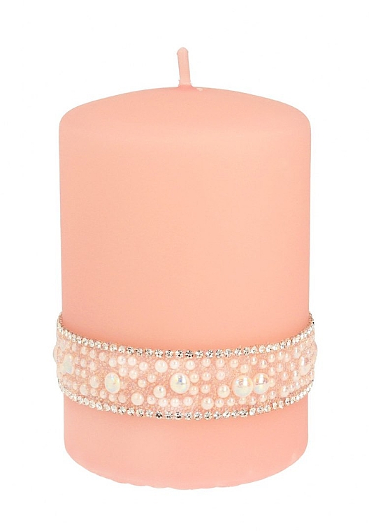 Декоративная свеча 7х10см, розовое золото - Artman Crystal Pearl  — фото N1