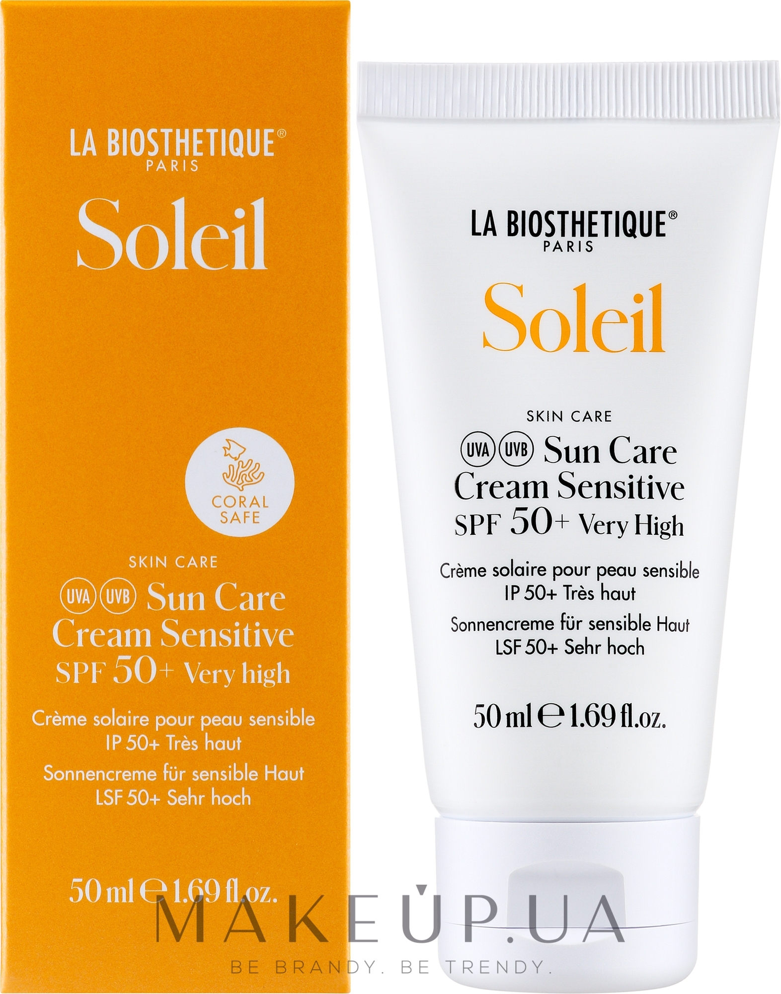 Сонцезахисний крем для чутливої шкіри - La Biosthetique Soleil Sun Care Cream Sensitive SPF 50+ — фото 50ml