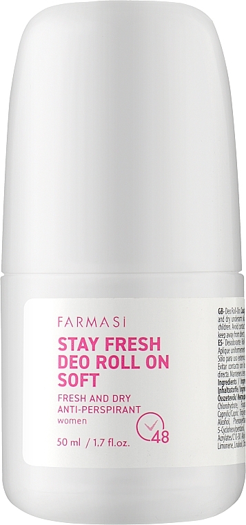 Роликовый дезодорант-антиперспирант для женщин - Farmasi Stay Fresh Deo Roll-on Soft