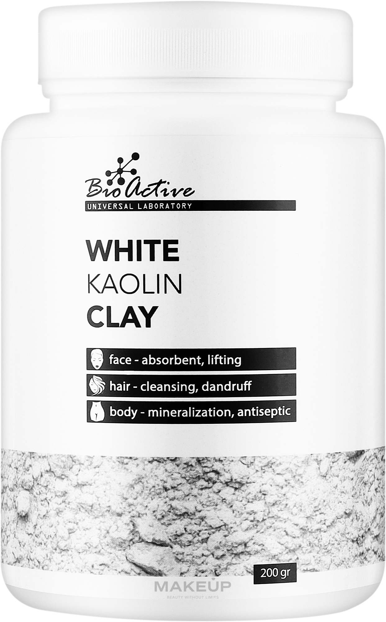 Белая глина, каолин - Bioactive Universe White Kaolin Clay — фото 200g
