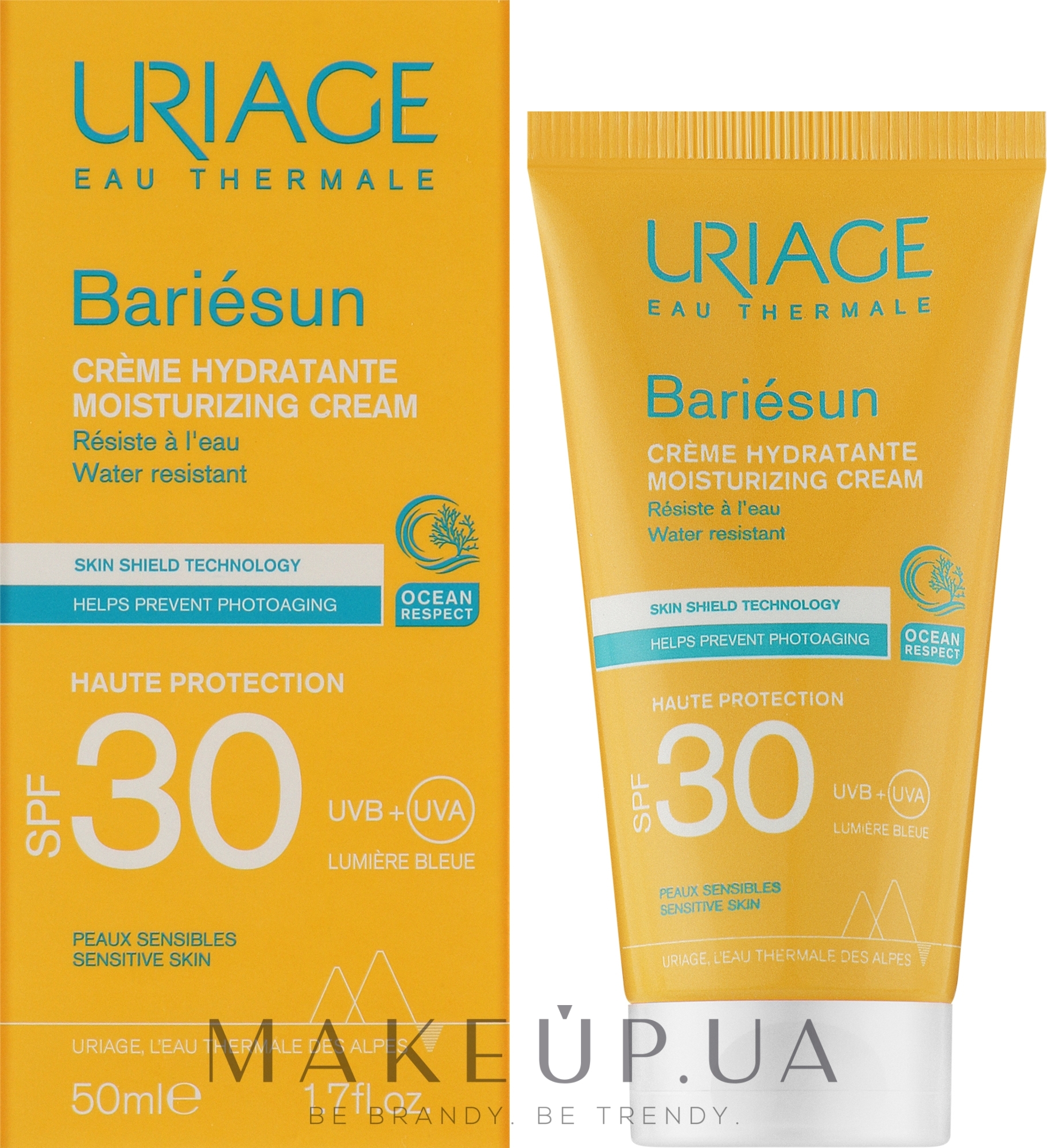 Солнцезащитный крем для лица - Uriage Bariesun Moisturising Cream High Protection SPF30+ — фото 50ml