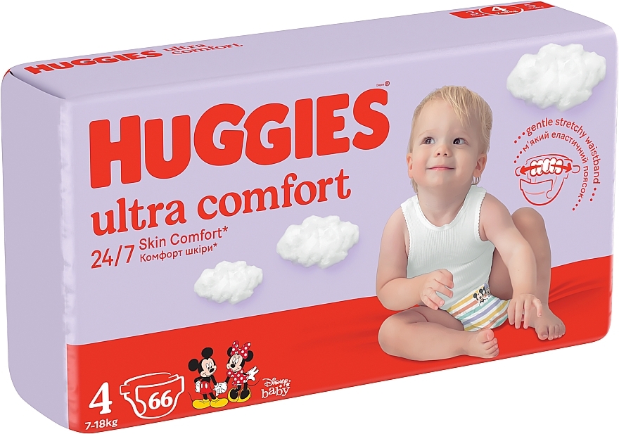 Підгузки Ultra Comfort 4 (7-18 кг) Mega, 66 шт. - Huggies — фото N2