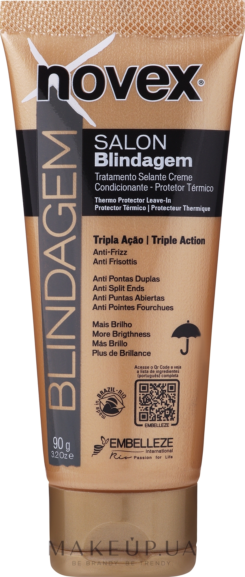 Термозащитный крем для волос - Novex Salon Blindagem Thermal Protector Leave In — фото 90ml