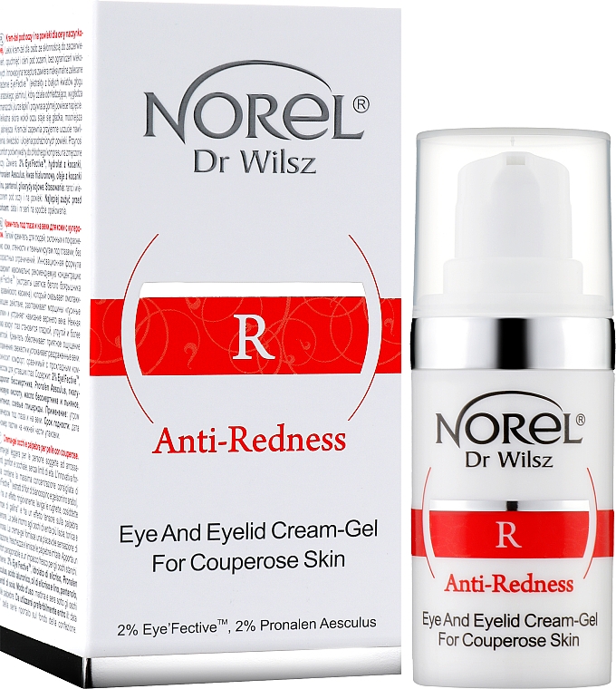 Гель-крем для шкіри навколо очей, схильної до куперозу - Norel Anti-Redness Eye And Eyelid Gel-Cream For Couperose Skin — фото N2
