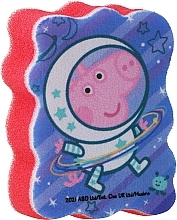Мочалка банна дитяча "Свинка Пеппа", Пеппа-космонавт, червона - Suavipiel — фото N1