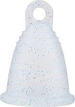 Менструальна чаша з петлею, розмір L, блакитний глітер - MeLuna Classic Menstrual Cup — фото N4