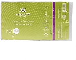 Серветки одноразові, 20х20 см, складені, гладенькі, 100 шт. - Monaco Style — фото N2
