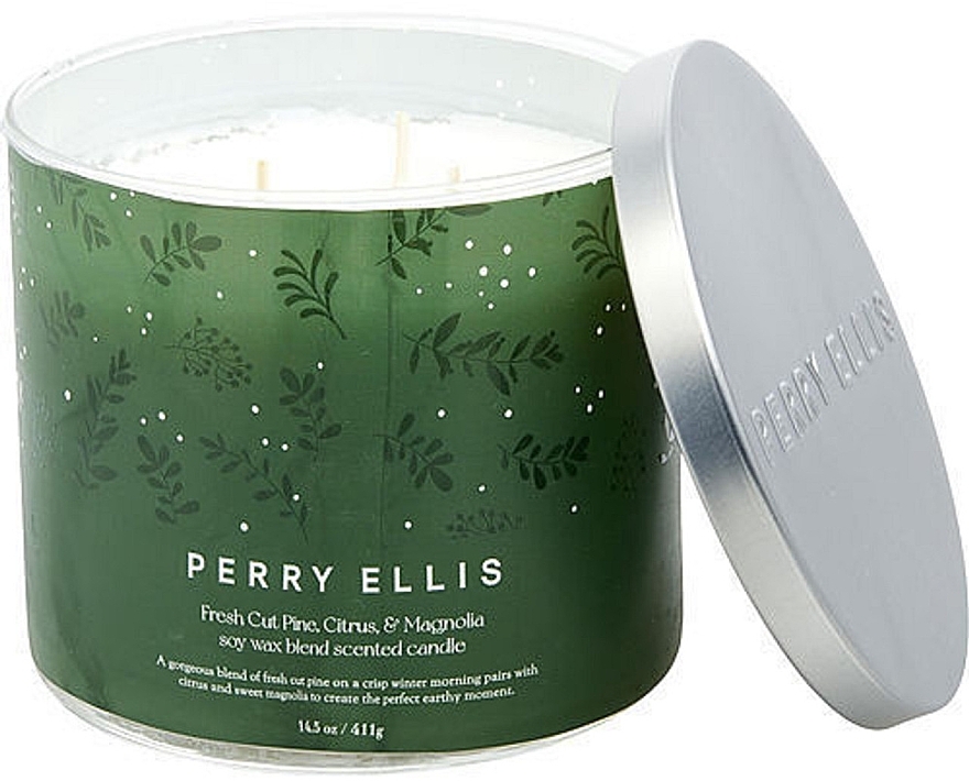 Ароматическая свеча - Perry Ellis Fresh Cut Pine Citrus & Magnolia Fine Fragrance Candle — фото N2