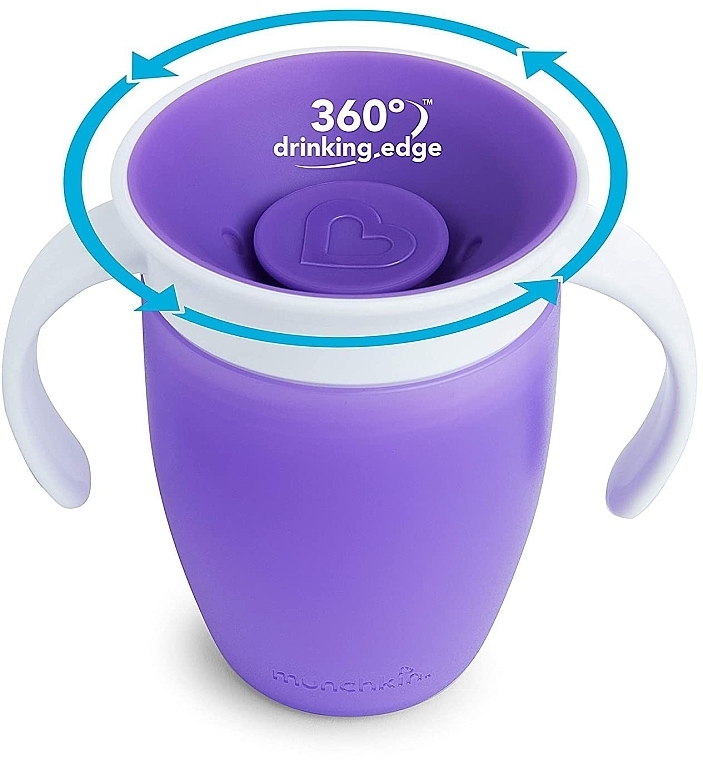 Чашка-непроливайка з кришкою, фіолетова, 207 мл - Miracle — фото N3