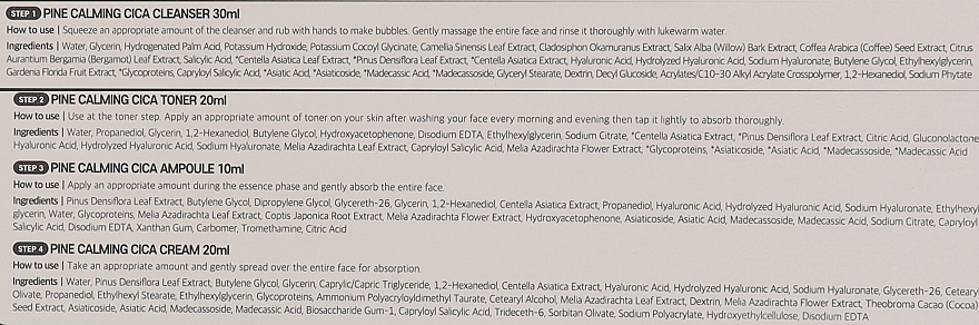 Набір засобів з екстрактом голок сосни - Round Lab Pine Calming Cica Trial Kit (foam/30ml + toner/20ml + serum/10ml + cr/20ml) — фото N3