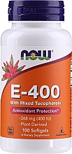 Витамин Е-400 с комплексом Токоферолов, в капсулах - Now Foods E-400 With Mixed Tocopherols Softgels — фото N3