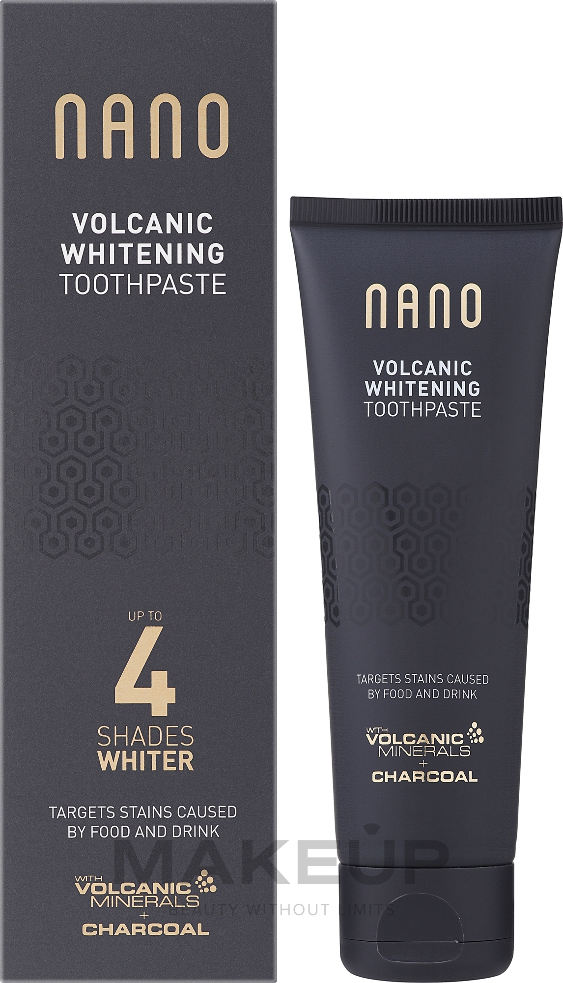 Зубна паста "NANO інтенсивно відбілююча" на основі вулканічних мінералів та активованого вугілля - WhiteWash Laboratories Nano Volcanic Whitening Toothpaste — фото 75ml
