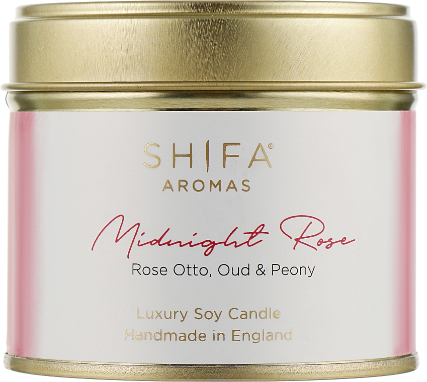 Свічка у жерстяній баночці - Shifa Aromas Candle Tins Midnight Rose — фото N1