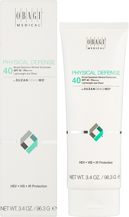 Facial Sunscreen Cream SPF 40 - Obagi Medical Suzanogimd Physical Defense Broad Spectrum Mineral Facial Sunscreen SPF 40 — фото N2