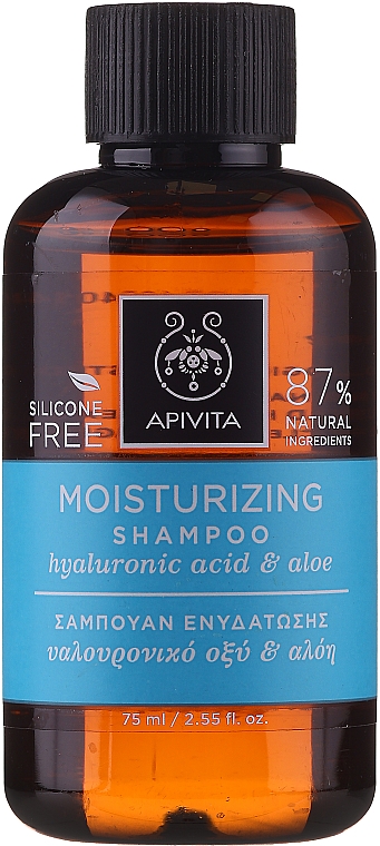 Шампунь увлажняющий с гиалуроновой кислотой и алоэ - Apivita Moisturizing Shampoo With Hyaluronic Acid & Aloe — фото N3