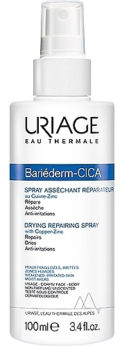 Восстанавливающий подсушивающий цика-спрей с Cu-Zn - Uriage Bariederm Drying Repairing Cica-Spray