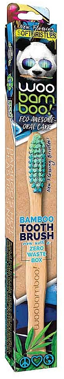 Зубна щітка м'яка, синя + зелена - Woobamboo Toothbrush Zero Waste Adult Bamboo Soft Bristle — фото N1
