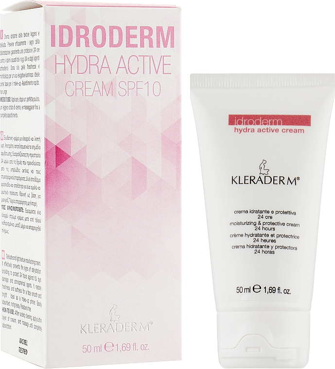 Інтенсивно зволожуючий крем для обличчя - Kleraderm Idroderm Hydra Active Cream 24H SPF10 — фото N2