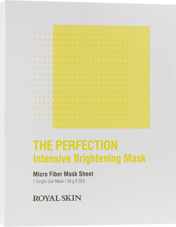 Интенсивно-выравнивающая тон маска из микрофибры - Royal Skin The Perfection Intensive Brightening Mask