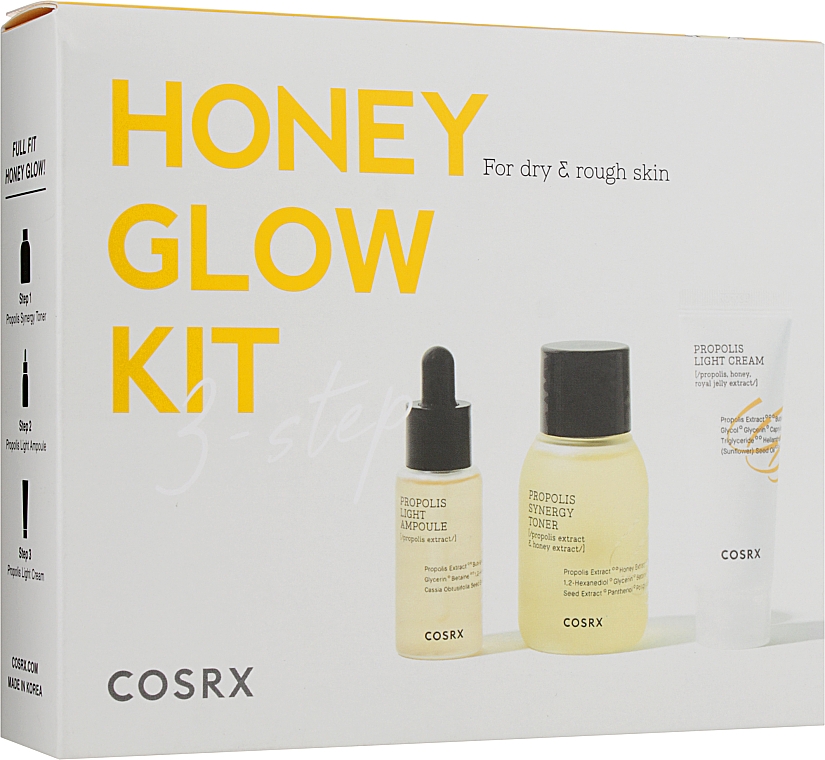 Набор - Cosrx Honey Glow Propolis Trial Kit (f/ampoul/10ml + f/toner/30ml + f/cr/15ml) — фото N1