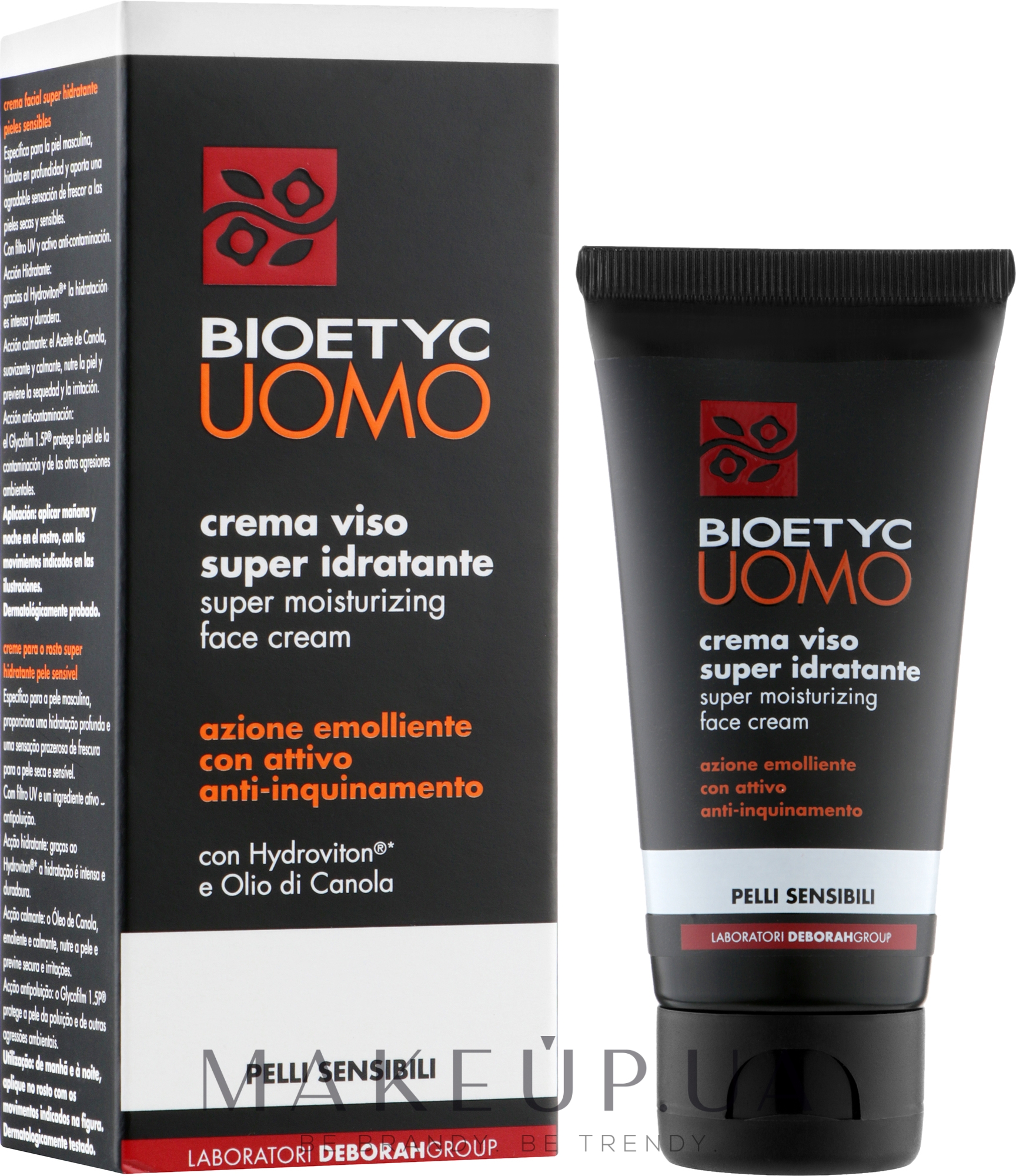 Суперзволожувальний крем для обличчя - Deborah Milano Bioetyc UOMO Super Moisturizing Face Cream — фото 50ml