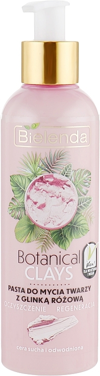 Паста для обличчя з рожевою глиною - Bielenda Botanical Clays Vegan Face Wash Paste Pink Clay