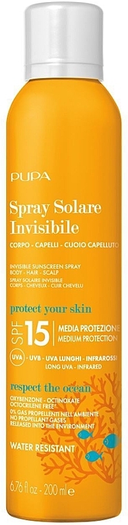 Сонцезахисний спрей для тіла - Pupa Spray Solare Invisibile SPF 15 — фото N1