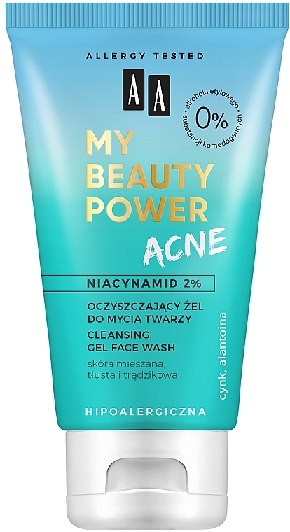 Очищувальний гель для вмивання - AA My Beauty Power Acne Cleansing Gel Face Wash — фото N1