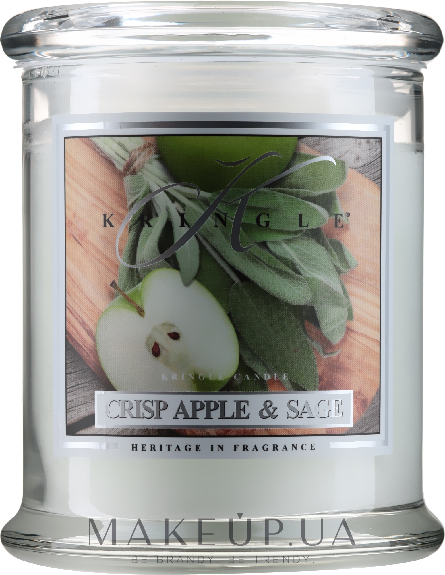 Ароматична свічка в банці - Kringle Candle Crisp Apple and Sage — фото 411g