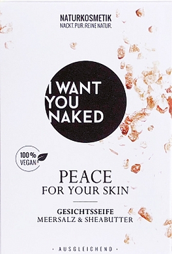 Мило для обличчя "Meersalz & Sheabutter" - I Want You Naked Peace For Your Skin Face Soap — фото N1