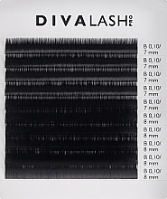 Вії для нарощування B 0.10 (7-8 мм), 10 ліній - Divalashpro — фото N1