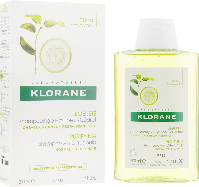 Шампунь с лимоном тонизирующий для блеска - Klorane Shampoo With Citrus Pulp — фото N2