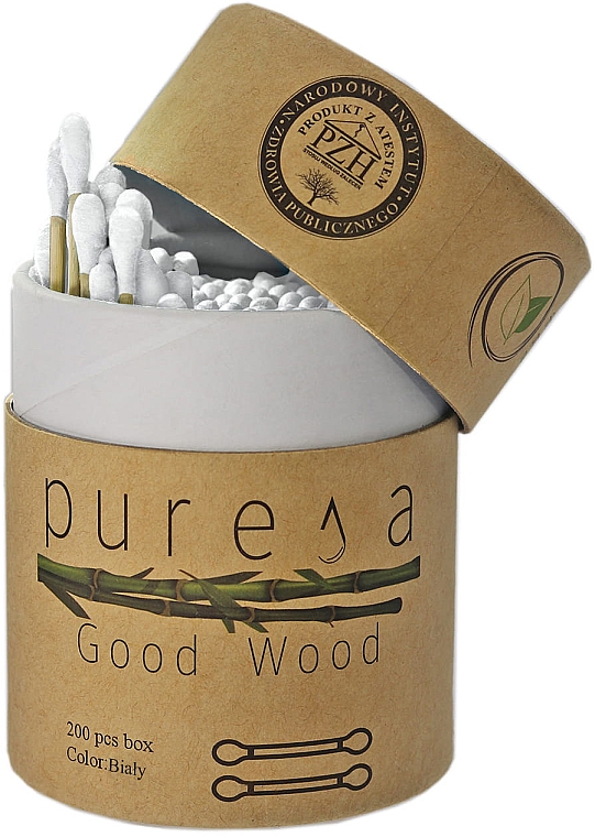 Бамбуковые гигиенические палочки в тубусе, белые - Puresa Good Wood