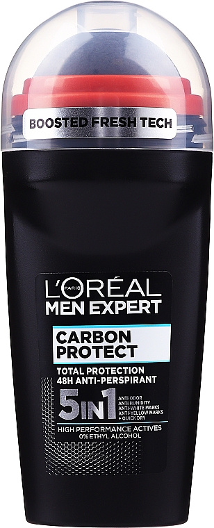 Дезодорант кульковий - L'Oreal Paris Men Expert Carbon Protect AntiPerspirant Intense Ice Deo Roll-On — фото N2
