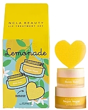 Парфумерія, косметика Набір - NCLA Beauty Lemonade Lip Care Value Set (l/balm/10 ml + l/scrub/15 ml + scrubber)