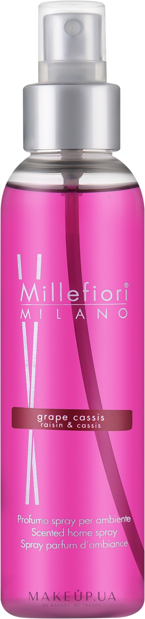 Ароматичний спрей для дому "Виноград і чорна смородина" - Millefiori Milano Natural Grape Cassis Scented Home Spray — фото 150ml