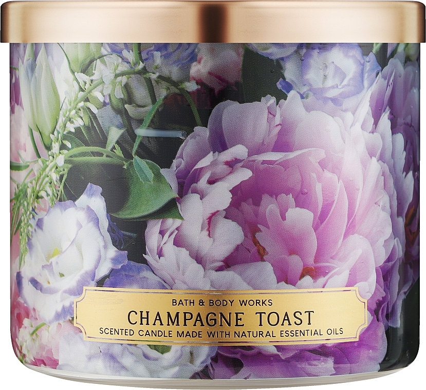 Аромасвеча 3-х фитильная "Champagne Toast" - Bath and Body Works Candle — фото N1