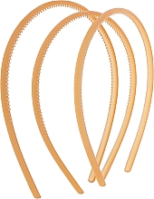 Обруч для волос пластмассовый "Basic", маленький, 3шт., молочно-коричневый - Titania — фото N1