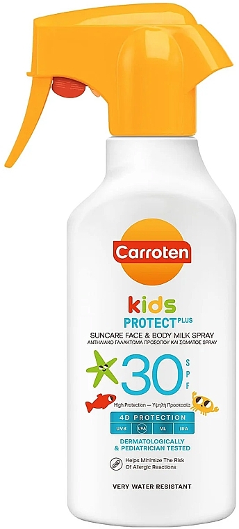 Солнцезащитное молочко-спрей для детей - Carroten Kids Protect Suncare Face & Body Milk Spray SPF30 — фото N1