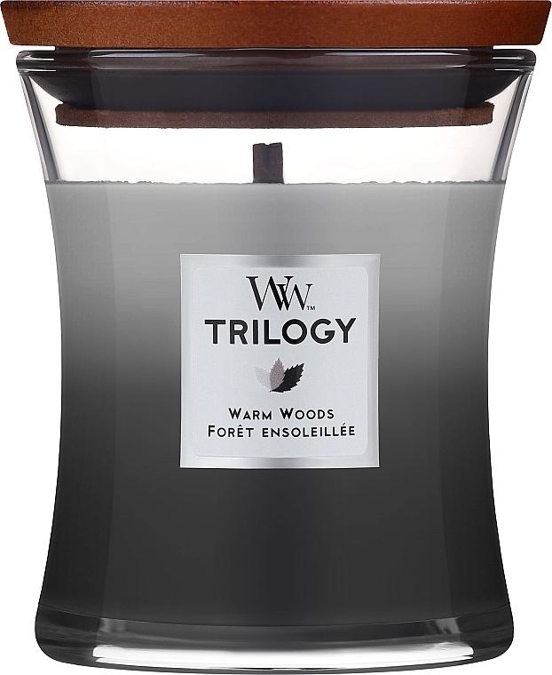 Ароматическая свеча в стакане - WoodWick Hourglass Trilogy Candle Warm Woods — фото N1