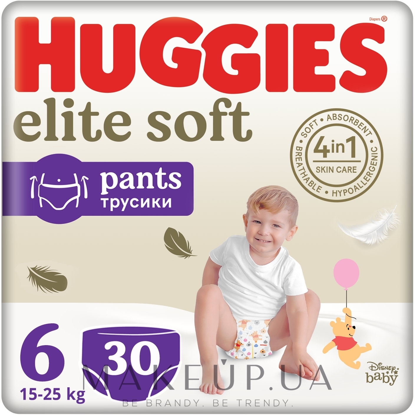 Подгузники-трусики Elite Soft Pants 6 (15-25 кг), 30 шт. - Huggies — фото 30шт