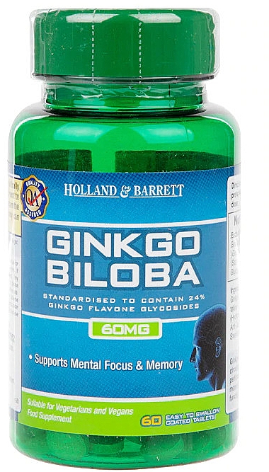 Пищевая добавка "Гинкго билоба" - Holland & Barrett Ginkgo Biloba 60mg — фото N1