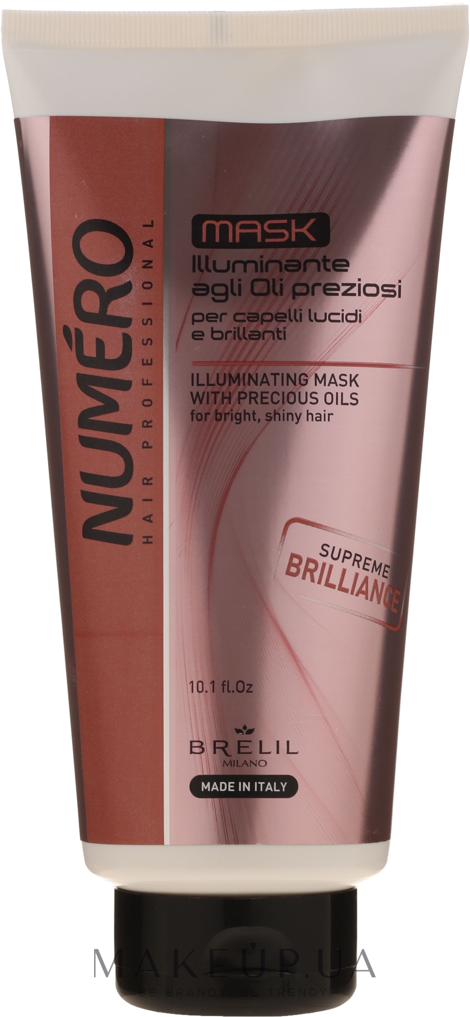 Маска для придания волосам блеска с ценными маслами - Brelil Numero Illuminating Mask With Precious Oils — фото 300ml