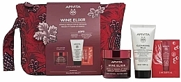 Духи, Парфюмерия, косметика Набор - Apivita Wine Elixir Wrinkle Reduction & Firmness Set (cr/50ml + cleans/milk/50ml + sun/cr/2ml+pouch)