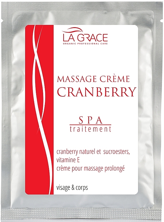 Массажный крем для лица и тела с клюквой - La Grace Cranberry Massage Creme (пробник) — фото N1