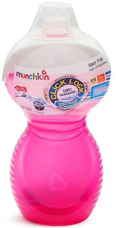 Бутылочка-непроливайка 266 мл "Bite Proof", розовая - Munchkin  — фото N1