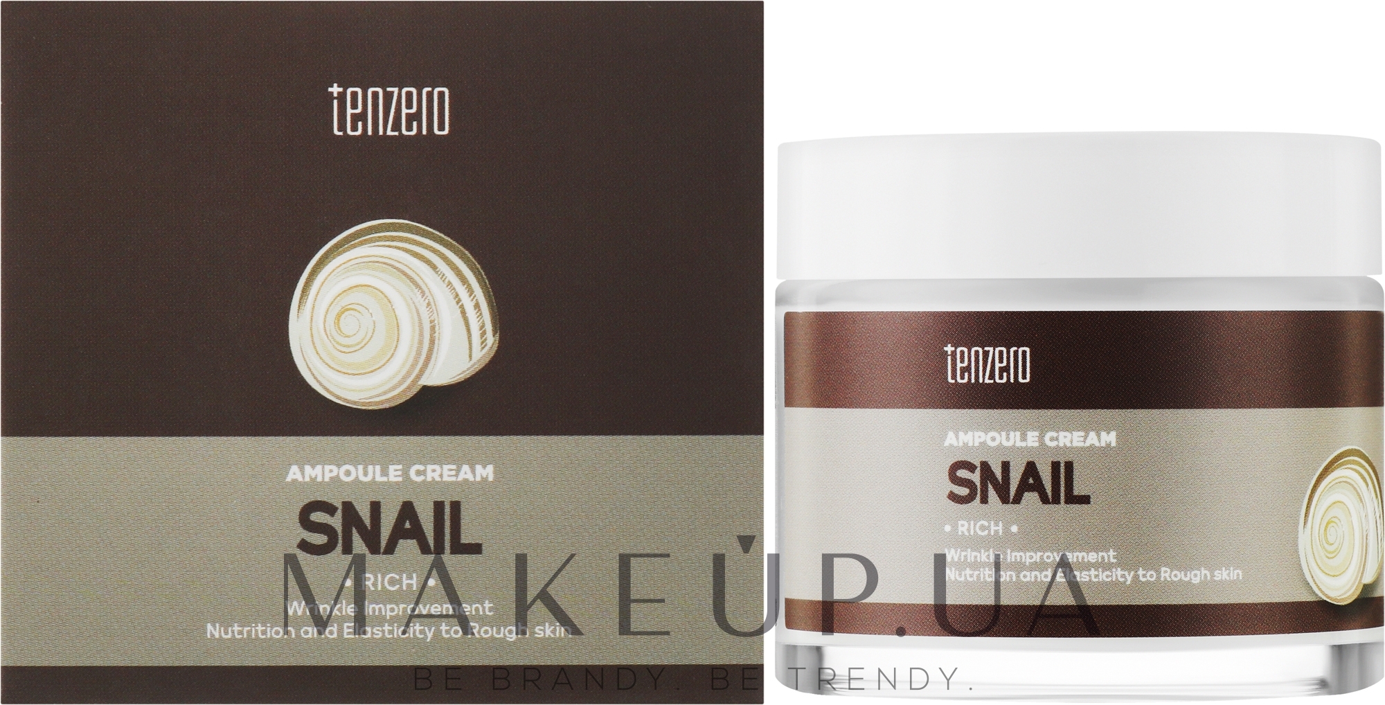 Ампульний крем для обличчя зі слизом равлика - Tenzero Rich Snail Ampoule Cream — фото 70g