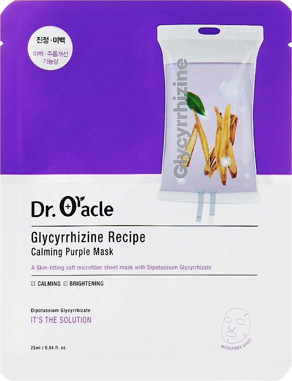 Маска для лица тканевая c экстрактом корня салодки - Dr. Oracle Glycyrrhizine Recipe Calming Purple Mask — фото N1