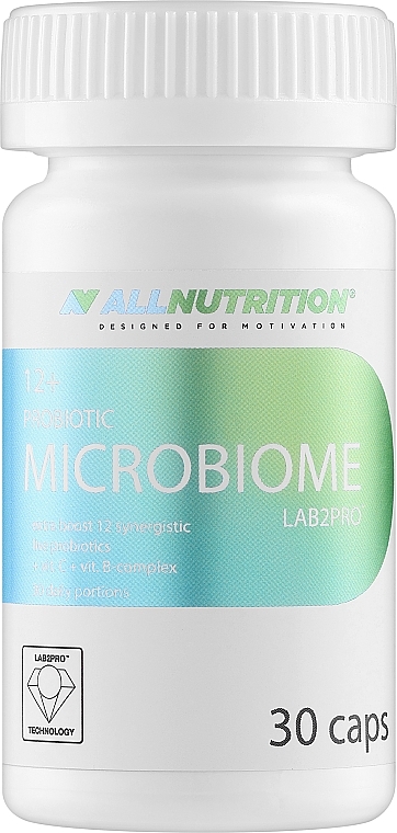 Пищевая добавка пробиотик "Microbiome 12+", в капсулах - Allnutrition Probiotic LAB2PRO — фото N1